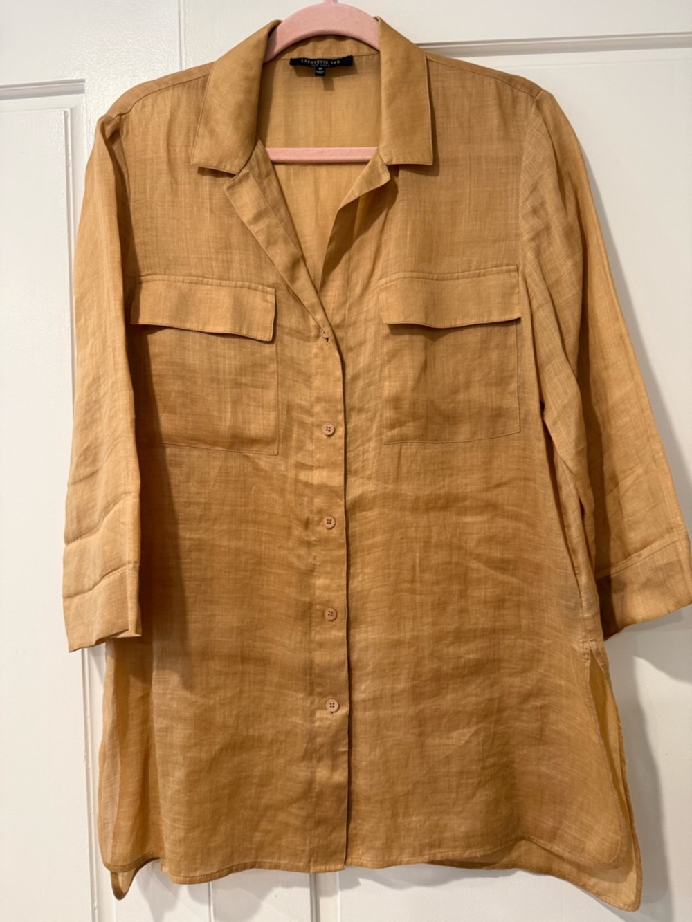 Lafayette 148 New York Mustard-Tone Button Tunic
